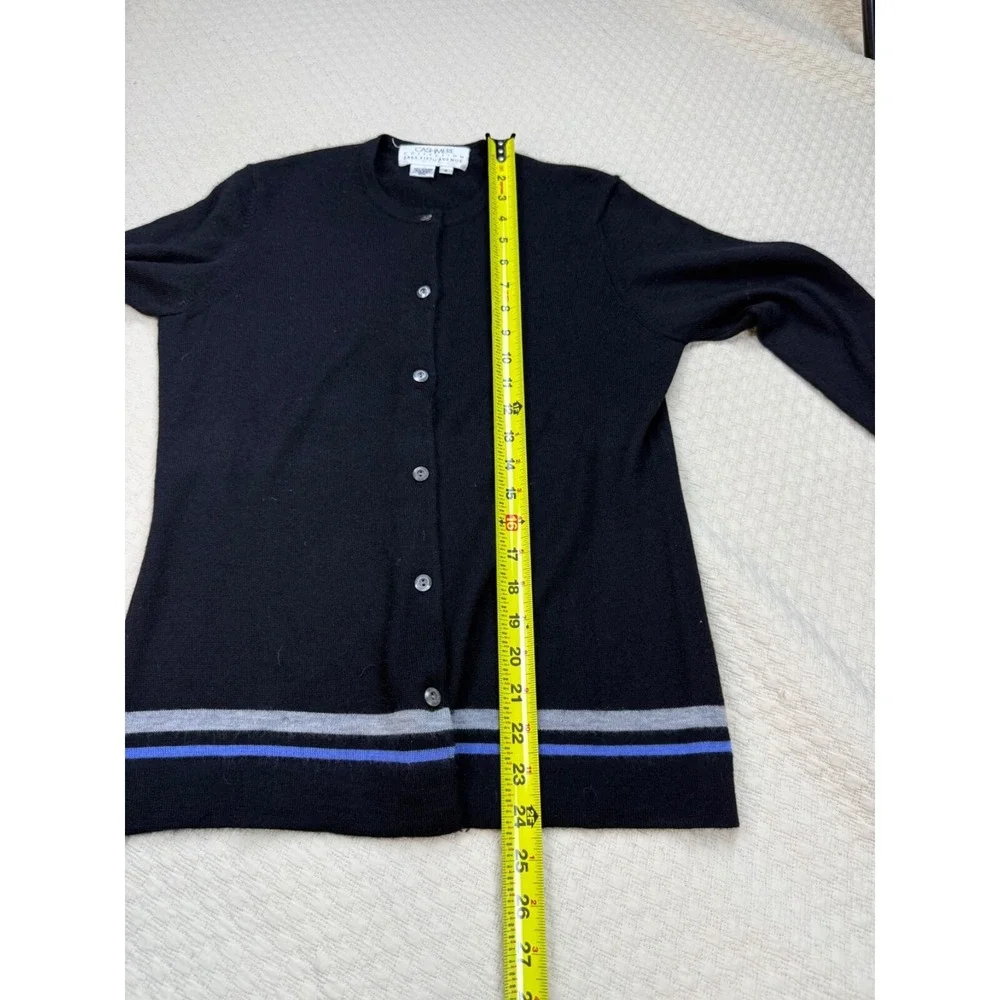 Cashmere Collection Cardigan Saks Fifth Avenue Sweater Button Up | Black Size 8